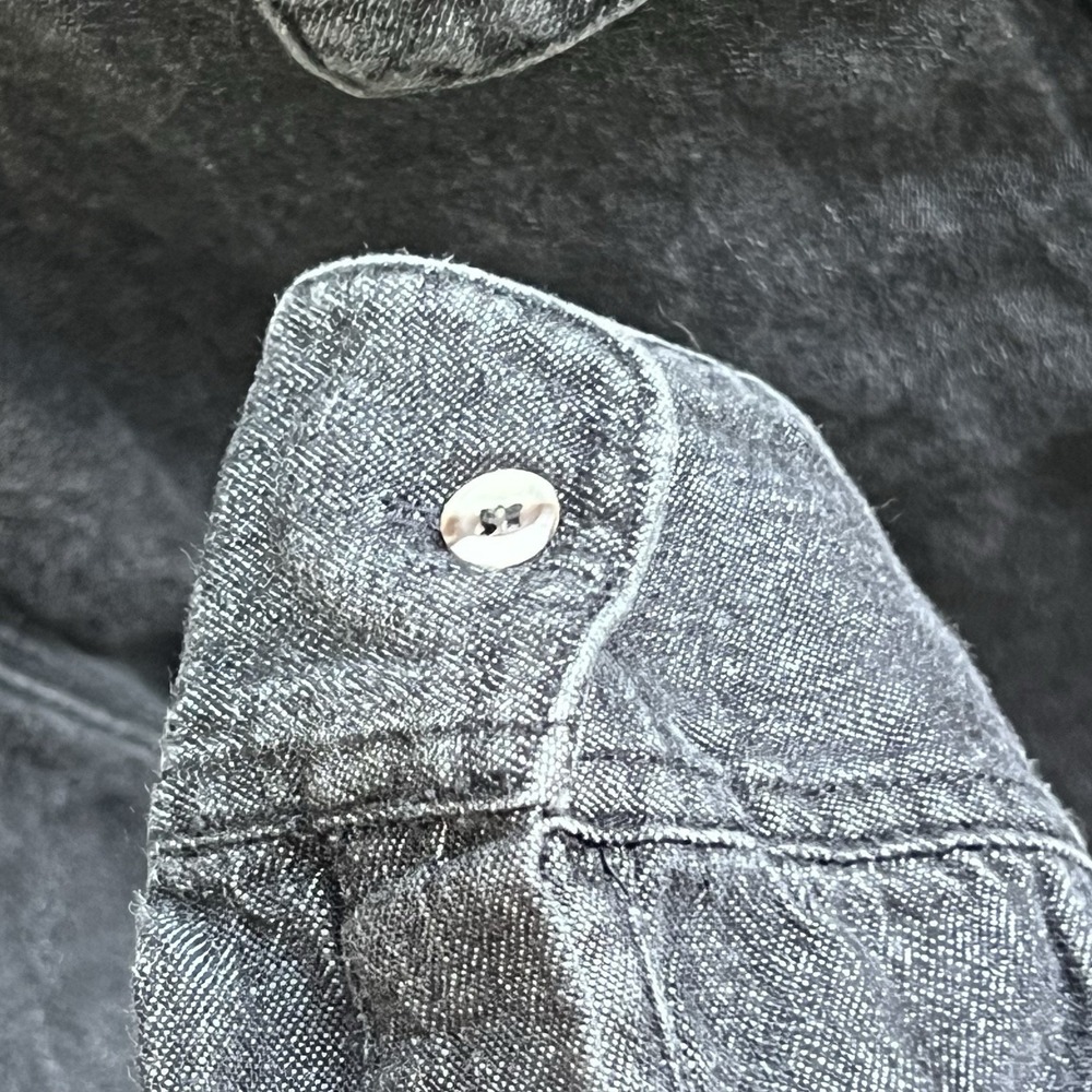 Vintage Wrangler Womens M Aged Black Denim Western Beaded Shirt Rodeo Cowgirl - Picture 5 of 5